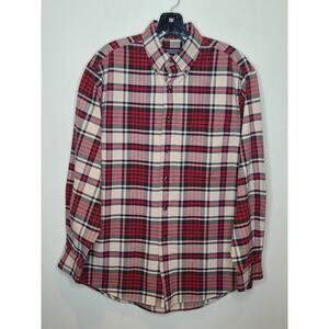 Lands End long sleeve plaid button down shirt - small